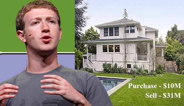 facebook funder sell his bunglow